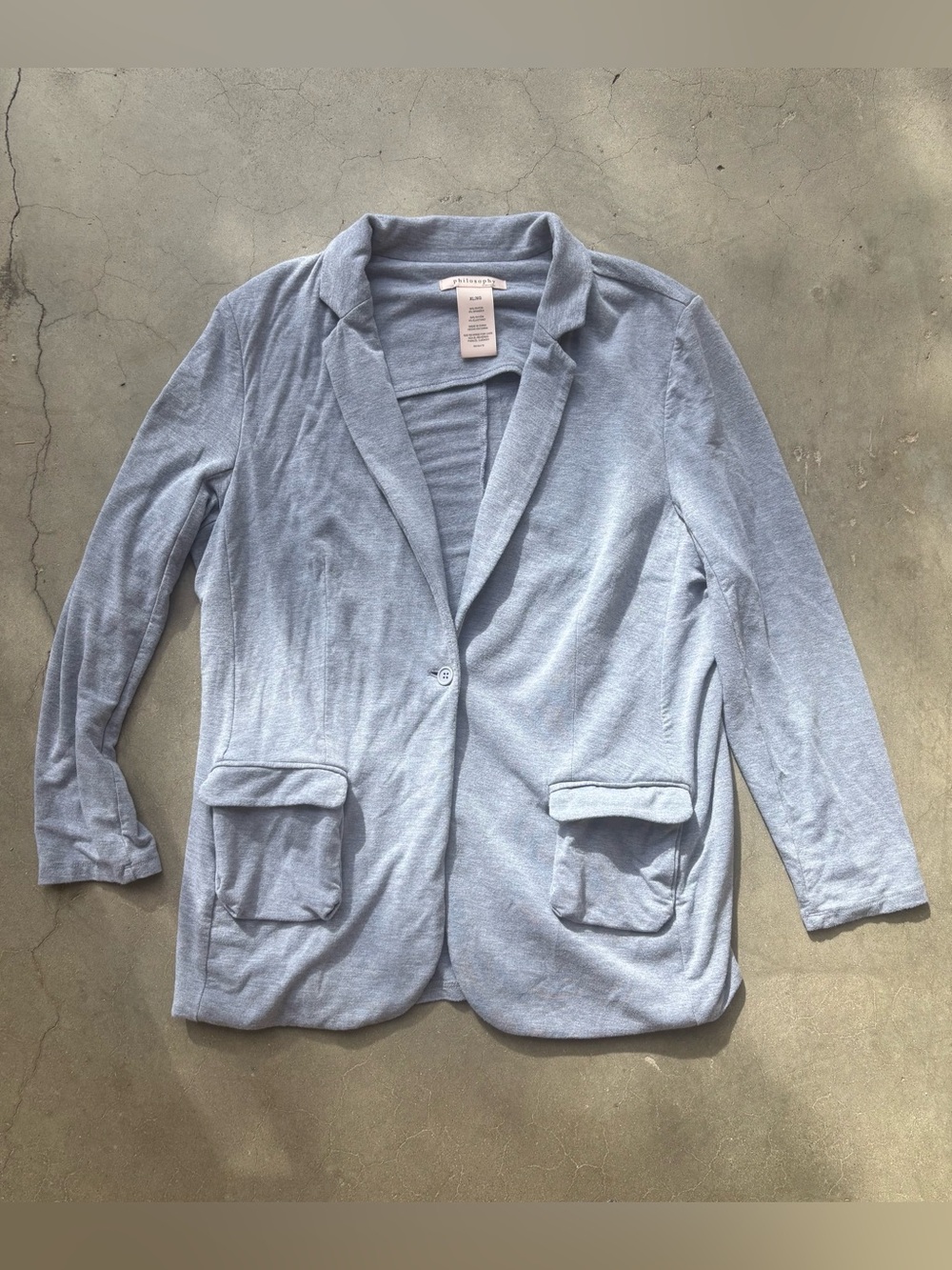 Philosophy Republic Clothing Heather Gray Knit Blazer Women's XL Stretch Soft Ca